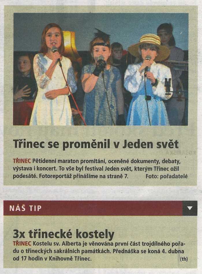 Třinecký hutník 29.3.2017_Třinec se proměnil v Jeden svět