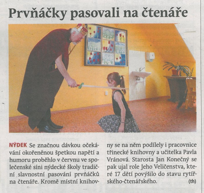 Třinecký hutník 13. 6. 2017_Prvňáčky pasovali na čtenáře